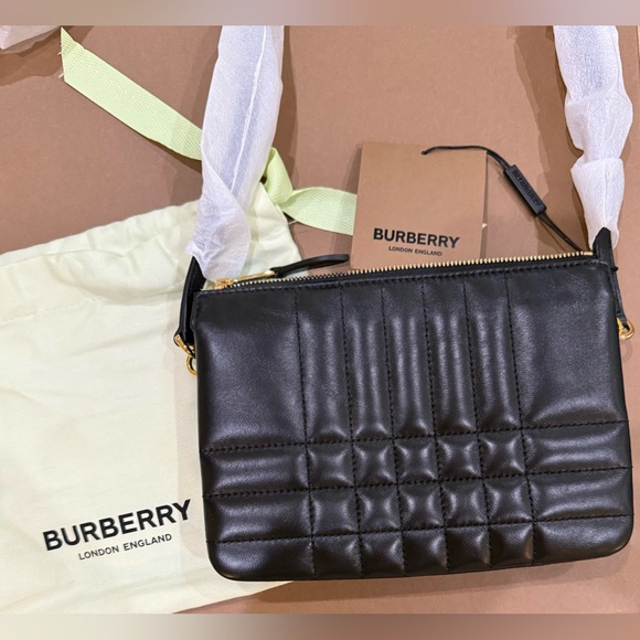 Burberry Black Lola Quilted Leather Twin Pouch On Strap - Picture 3 of 3